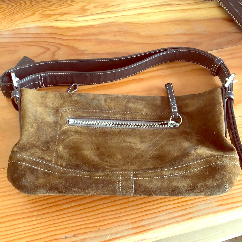 Suede Brown Coach Bag